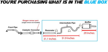 2000-2002 Chevrolet Monte Carlo 3.4L Resonator, Intermediate Pipe and Muffler Exhaust System Kit