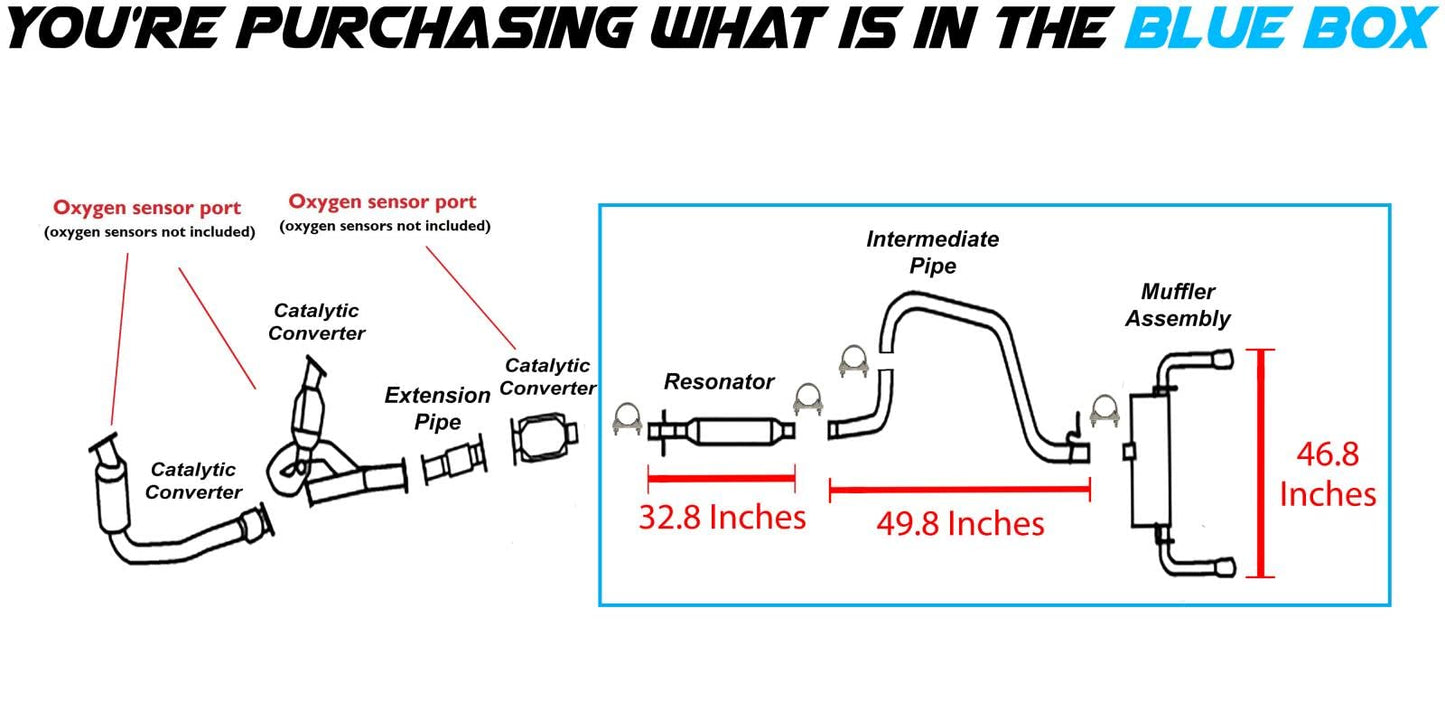 2008-2012 Chevrolet Malibu 3.6L Resonator, Intermediate Pipa and Muffler Exhaust
