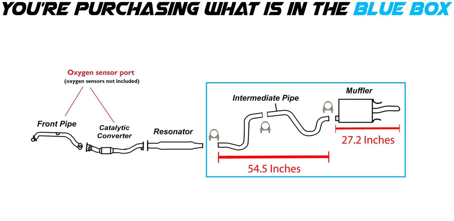 2006-2007 Chevrolet Monte Carlo 3.5L | 2006-2011 Impala 3.5L Intermediate Pipe, Muffler Exhaust Kit