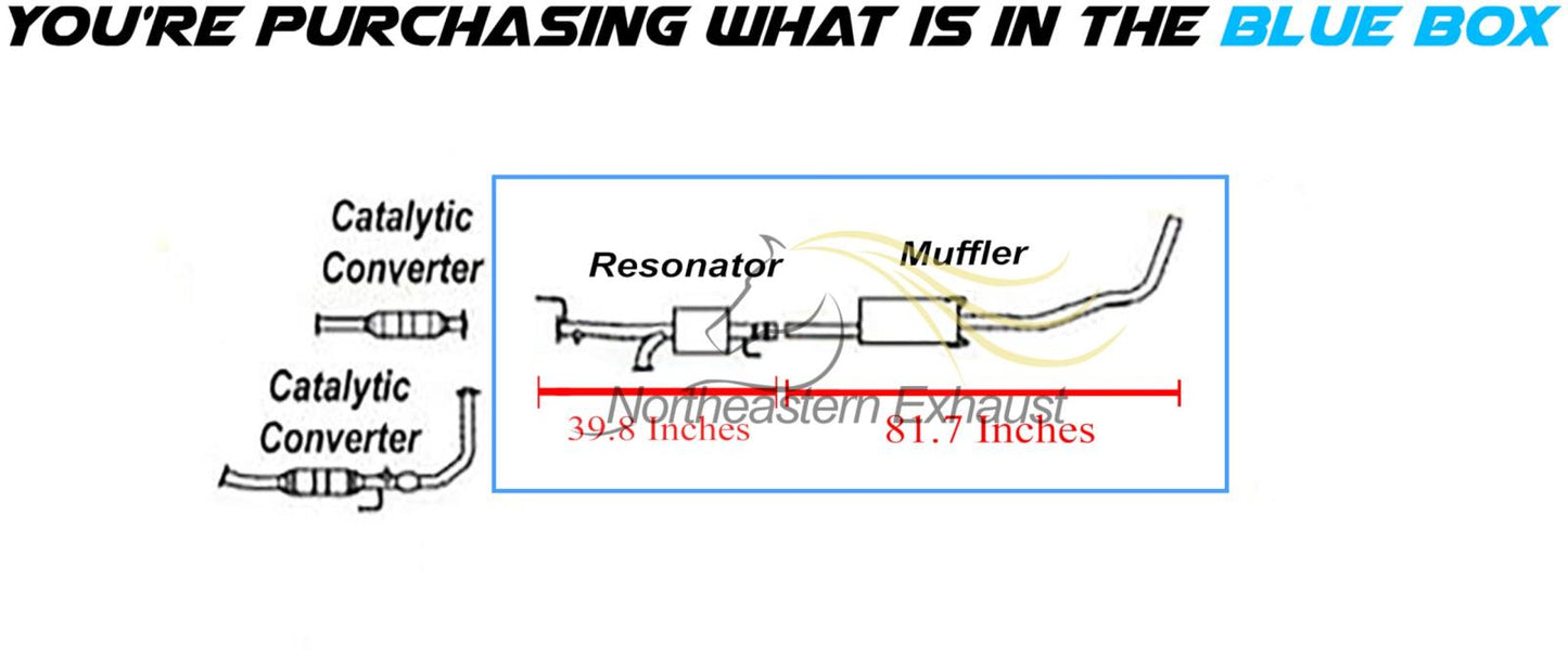 2003-2004 Toyota Tundra 4.7L Exhaust Resonator Pipe and Muffler