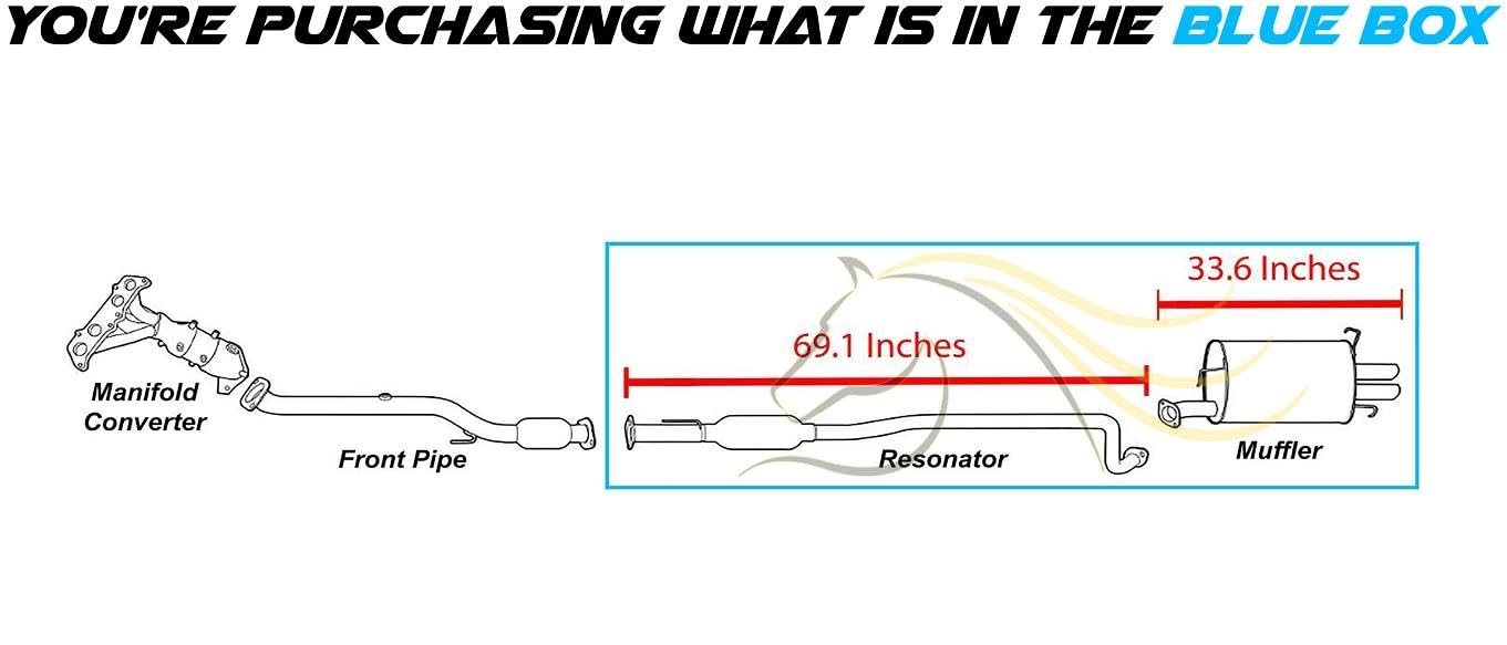 2002-2006 Nissan Sentra 2.5L Exhaust Resonator Pipe and Muffler