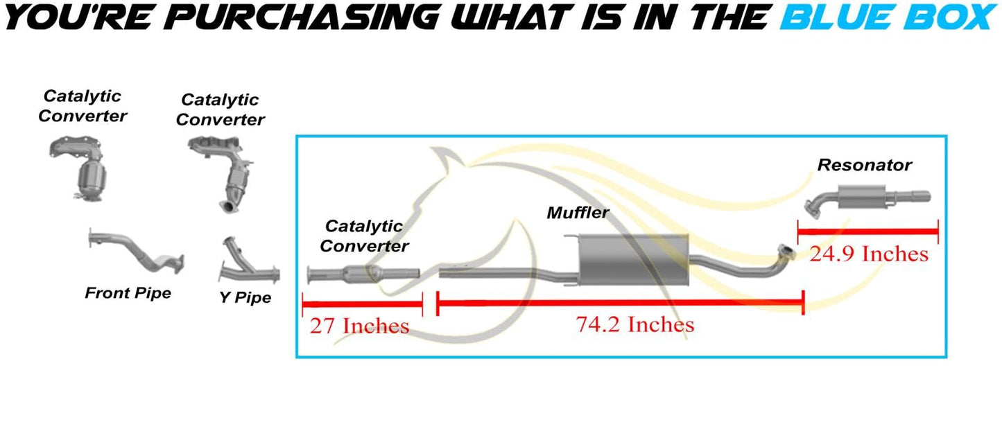 Catalytic Converter, Muffler and Resonator Pipe for 2004-2009 Toyota Highlander and Lexus RX350 3.3L 3.5L