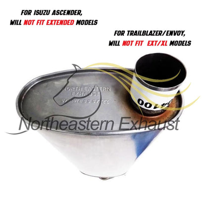 Center and Rear Muffler for 2002-2004 Oldmobile Bravada, 2004-2005 Buick Rainier and Isuzu Ascender 4.2L