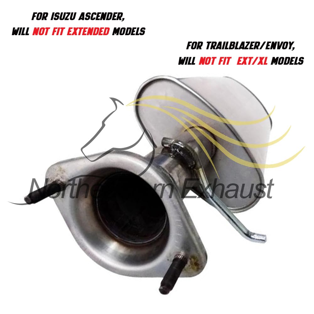 Center and Rear Muffler for 2002-2004 Oldmobile Bravada, 2004-2005 Buick Rainier and Isuzu Ascender 4.2L