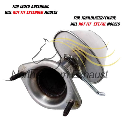 Center and Rear Muffler for 2002-2004 Oldmobile Bravada, 2004-2005 Buick Rainier and Isuzu Ascender 4.2L