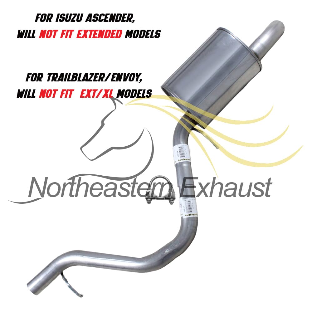 Center and Rear Muffler for 2002-2004 Oldmobile Bravada, 2004-2005 Buick Rainier and Isuzu Ascender 4.2L