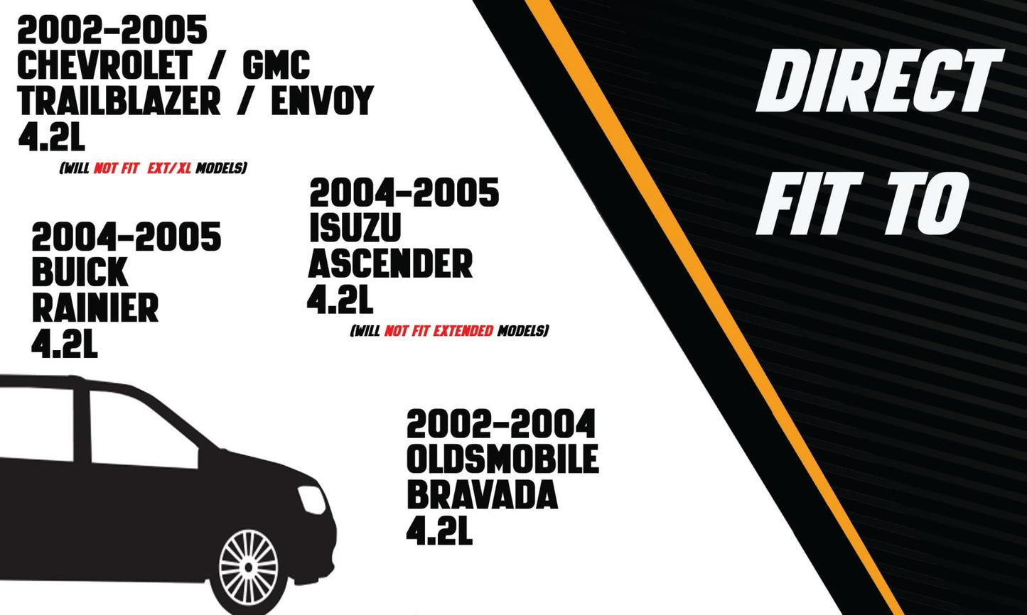 Center and Rear Muffler for 2002-2004 Oldmobile Bravada, 2004-2005 Buick Rainier and Isuzu Ascender 4.2L
