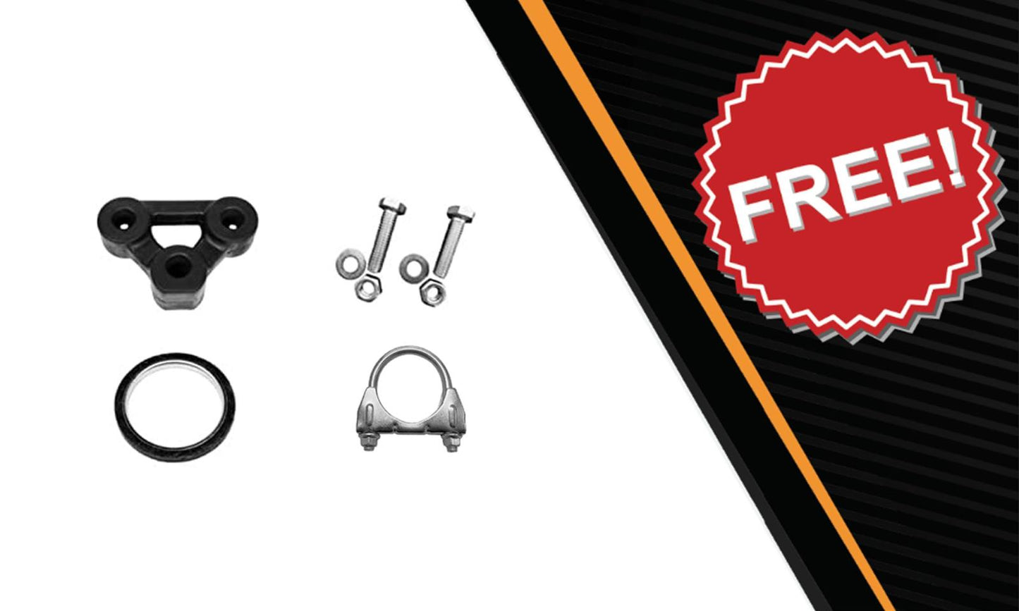 Northeastern Exhaust | Stainless Steel Direct-Fit Resonator Pipe Compatible for Honda Civic 2001-2005 1.7L | DX & LX; USA & Canada Production | Free Gasket, Clamp, Hanger and Bolts & Nuts Included | Automotive Replacement Part