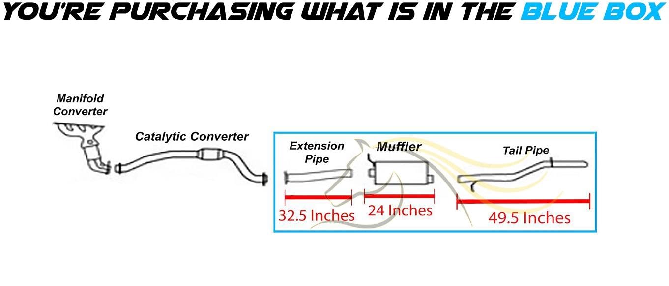 Cat-back Exhaust Kit for 2004-2006 GMC Canyon 2.8L 3.5L and 2007 Canyon 2.9L 3.7L
