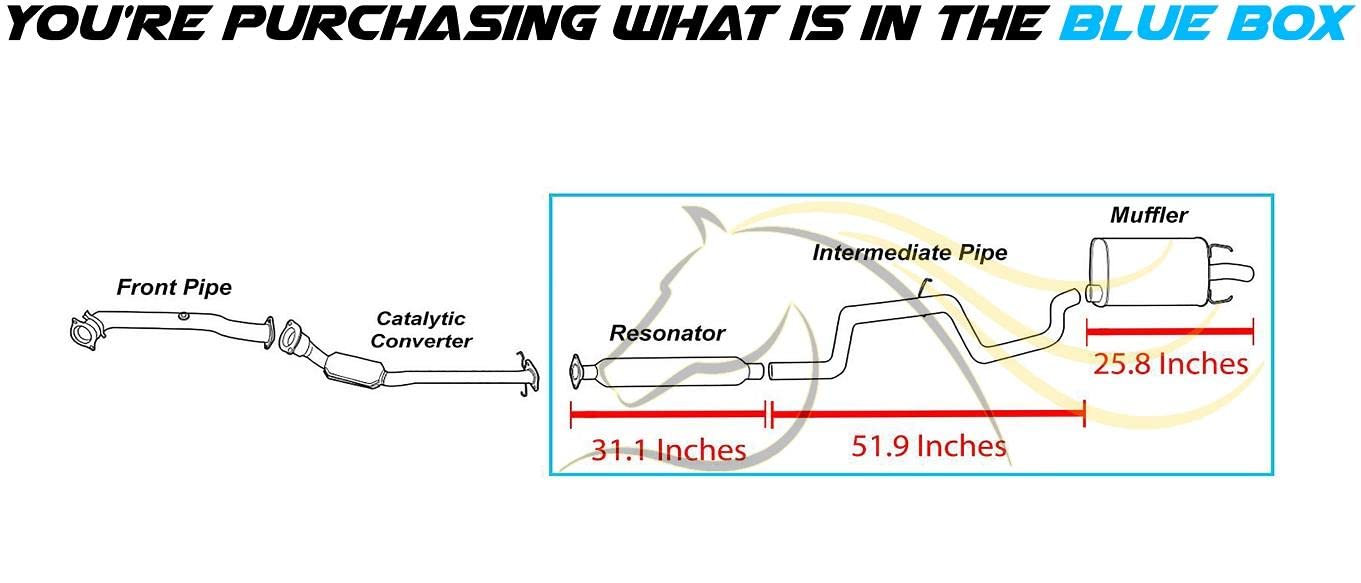 2005-2008 Pontiac Grand Prix 3.8L Exhaust Resonator, Intermediate Pipe and Muffler