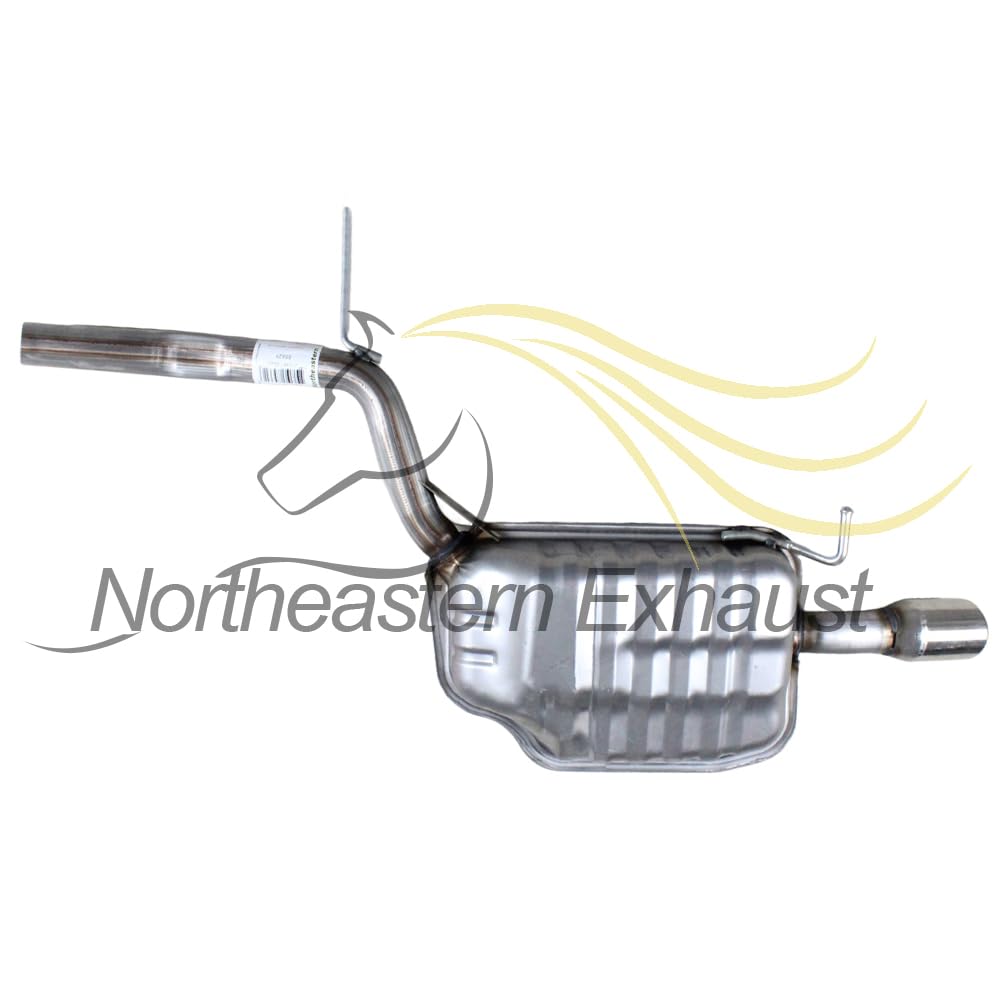 Northeastern Exhaust | Stainless Steel Pair of rear Exhaust Mufflers Compatible for 2005-2009 Audi A4 Quattro 2.0L| Free Sleeves Included | Automotive Replacement Part