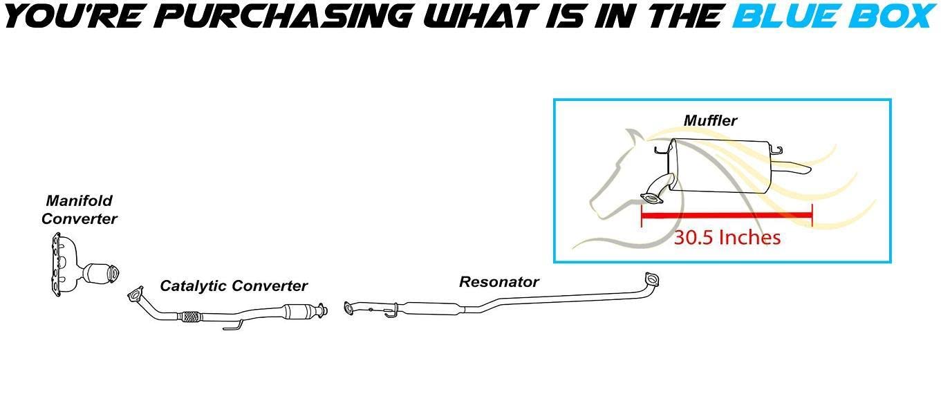 Northeastern Exhaust | Stainless Steel Direct Fit Exhaust Muffler Compatible for 1997-2001 Toyota Camry 2.2L | 2002-2003 Toyota Solara 2.4L | Free Gasket Included | Automotive Replacement Part