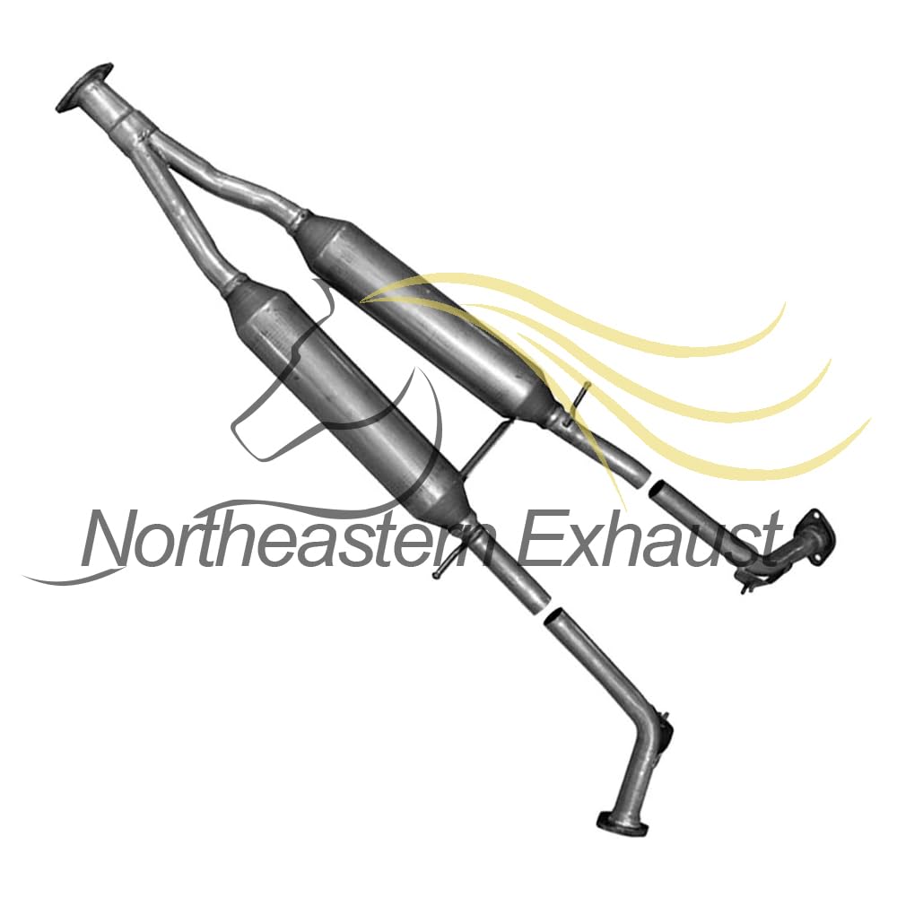 Northeastern Exhaust | Stainless Steel Y-pipe Resonator Mufflers Exhaust Kit compatible 2006-2008 Infiniti M35 RWD 3.5L