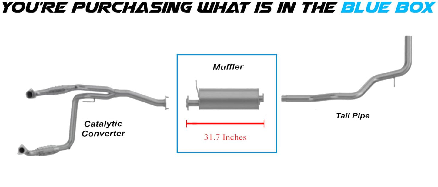 Northeastern Exhaust | Stainless Steel - Exhaust Muffler Compatible for Chevrolet/GMC Express/Savana 1500 2003-2008 4.3L 5.3L | Express/Savana 2500 2003-2005 4.3L 5.3L | Free Clamp, and Bolts Included
