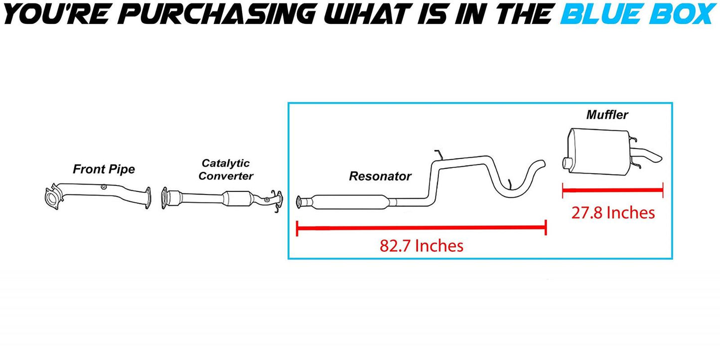 Exhaust Resonator Pipe and Muffler for 2003-2005 Century and Grand Prix 3.1L