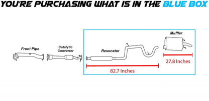 Exhaust Resonator Pipe and Muffler for 2003-2005 Century and Grand Prix 3.1L