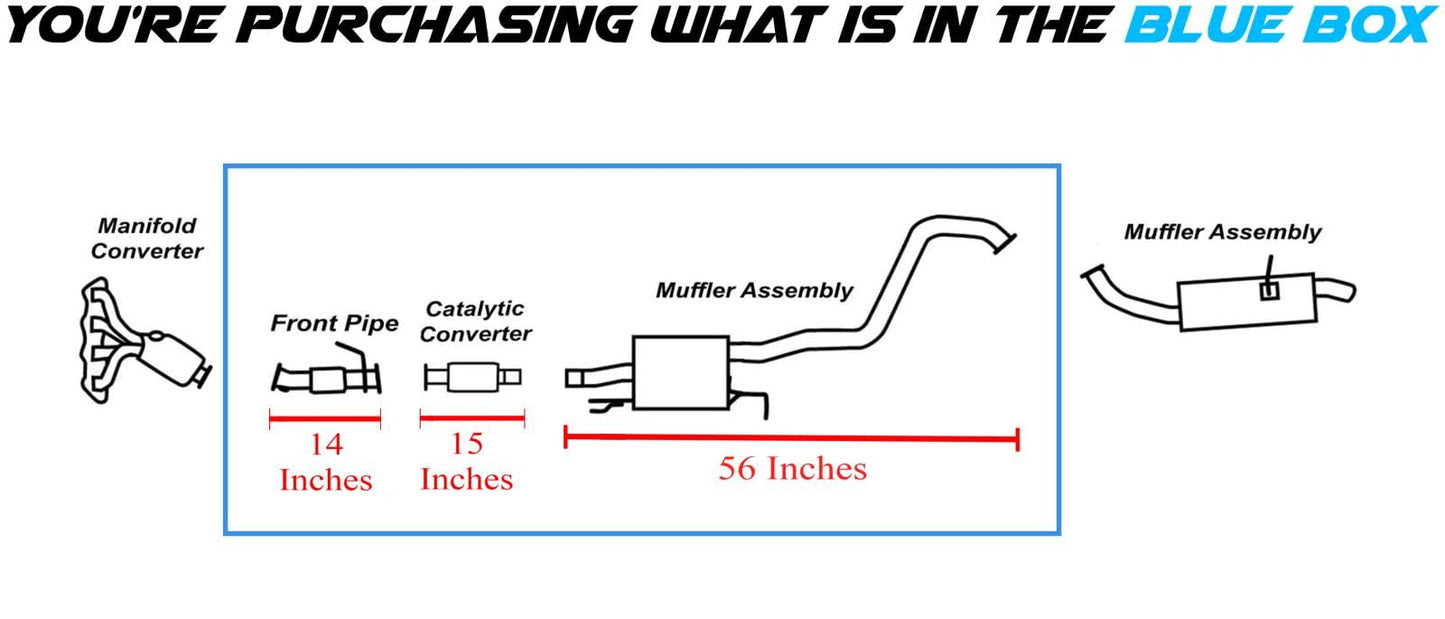 2014-2019 Kia Soul 1.6L Exhaust Pipe and Muffler with EPA Approved Catalytic