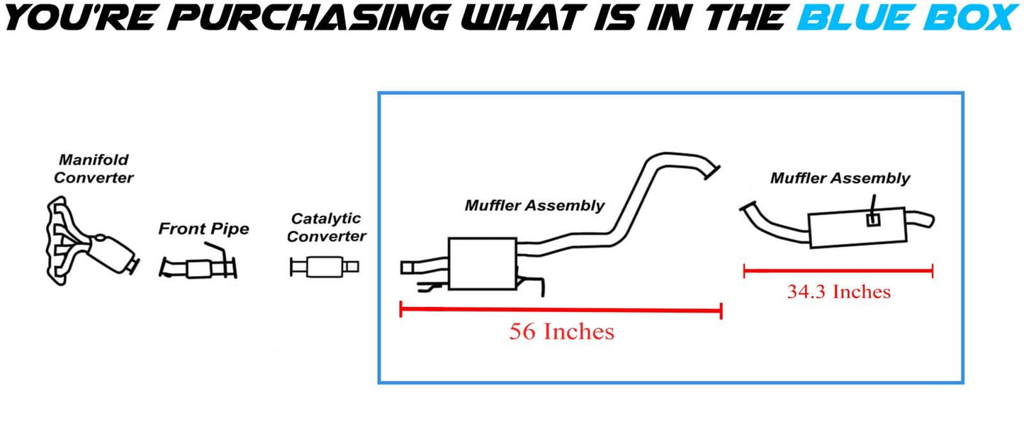 Northeastern Exhaust | Stainless Steel Resonator Pipe, Rear Muffler Assembly Compatible for KIA Soul 2014-2016 2.0L | Free Clamps and Gasket Included | Automotive Replacement Part