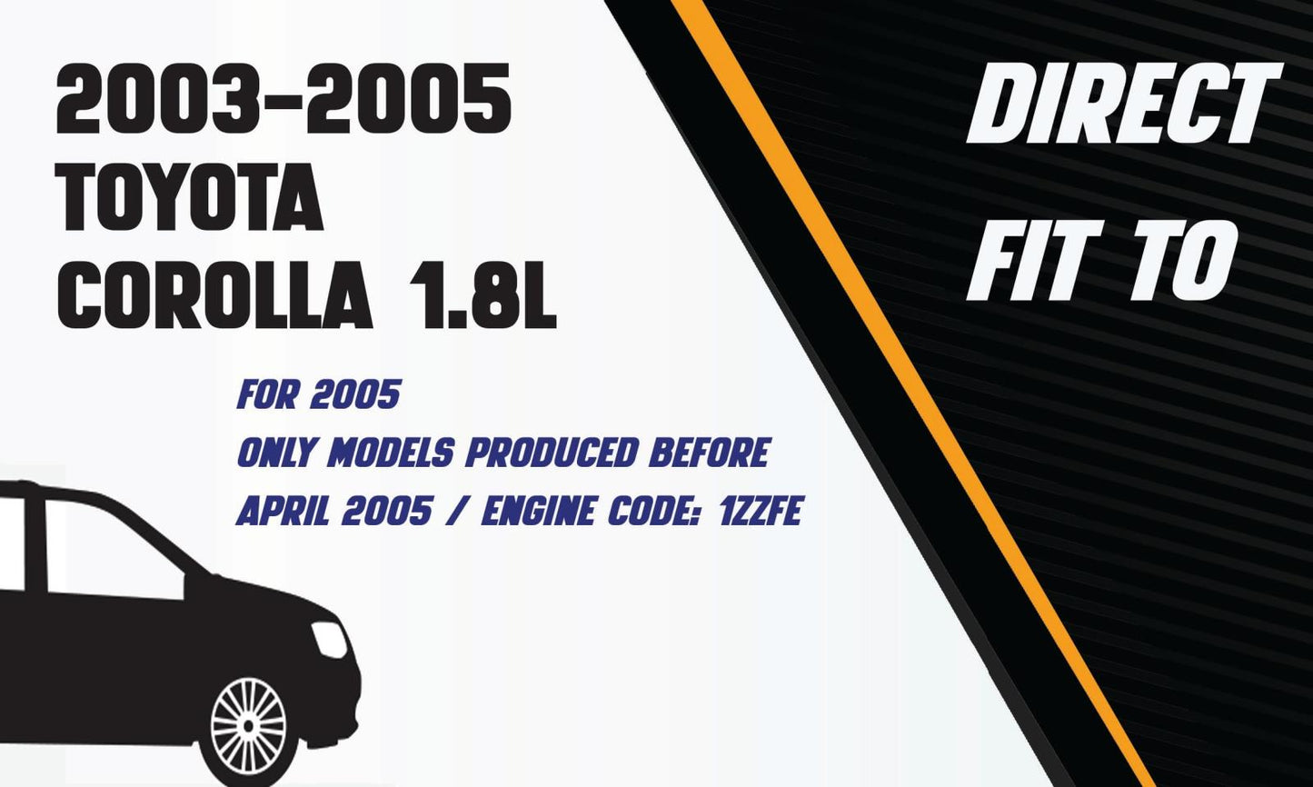 2003-2005 Toyota Corolla 1.8L Muffler Resonator Pipe Exhaust System Kit