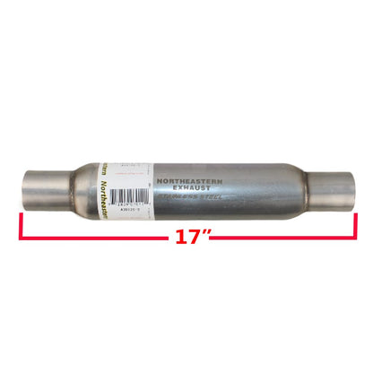 Colt Exhaust | Stainless Steel Universal Exhaust Glass Pack Muffler/Resonator (2" ID 2.12 "OD x 17" Long) | Automotive Replacement Part