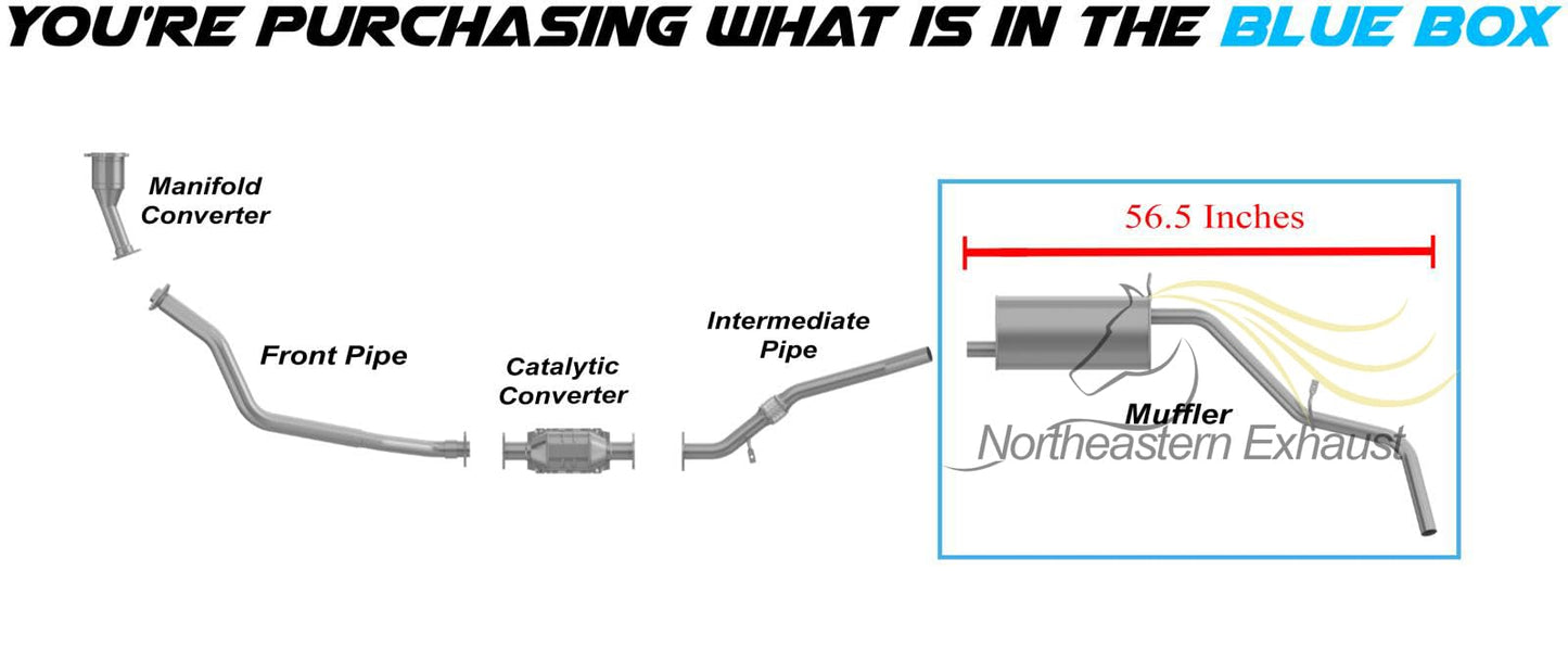Northeastern Exhaust | Direct Fit Exhaust Muffler Tailpipe Compatible for Nissan Xterra and Frontier 2001-2004 2.4L | Free Clamp Included | Automotive Replacement Part