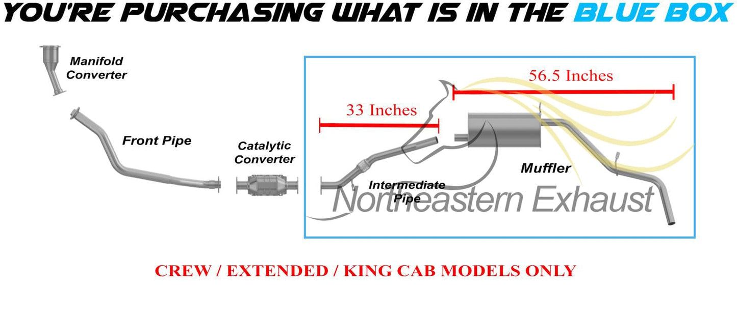 Northeastern Exhaust | Direct Fit Intermediate Flex Pipe & Muffler Exhaust System Kit Compatible for Nissan Frontier 2001-2004 2.4L | Free Gasket and Clamp Included