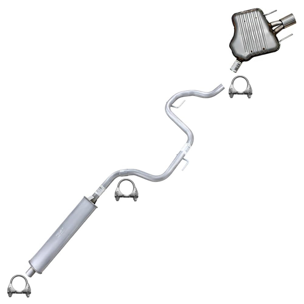 Northeastern Exhaust | Stainless Steel Resonator Pipe & Muffler Exhaust System Kit Compatible for Saab 9-3 2005-2008 & 2010-2011 2.0L | Free Clamps Included | Automotive Replacement Part