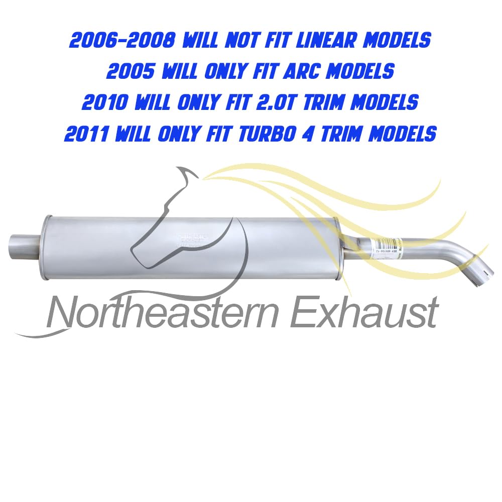 Northeastern Exhaust | Stainless Steel Resonator Pipe & Muffler Exhaust System Kit Compatible for Saab 9-3 2005-2008 & 2010-2011 2.0L | Free Clamps Included | Automotive Replacement Part