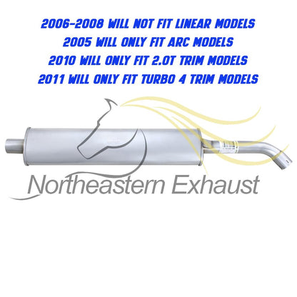 Northeastern Exhaust | Stainless Steel Resonator Pipe & Muffler Exhaust System Kit Compatible for Saab 9-3 2005-2008 & 2010-2011 2.0L | Free Clamps Included | Automotive Replacement Part
