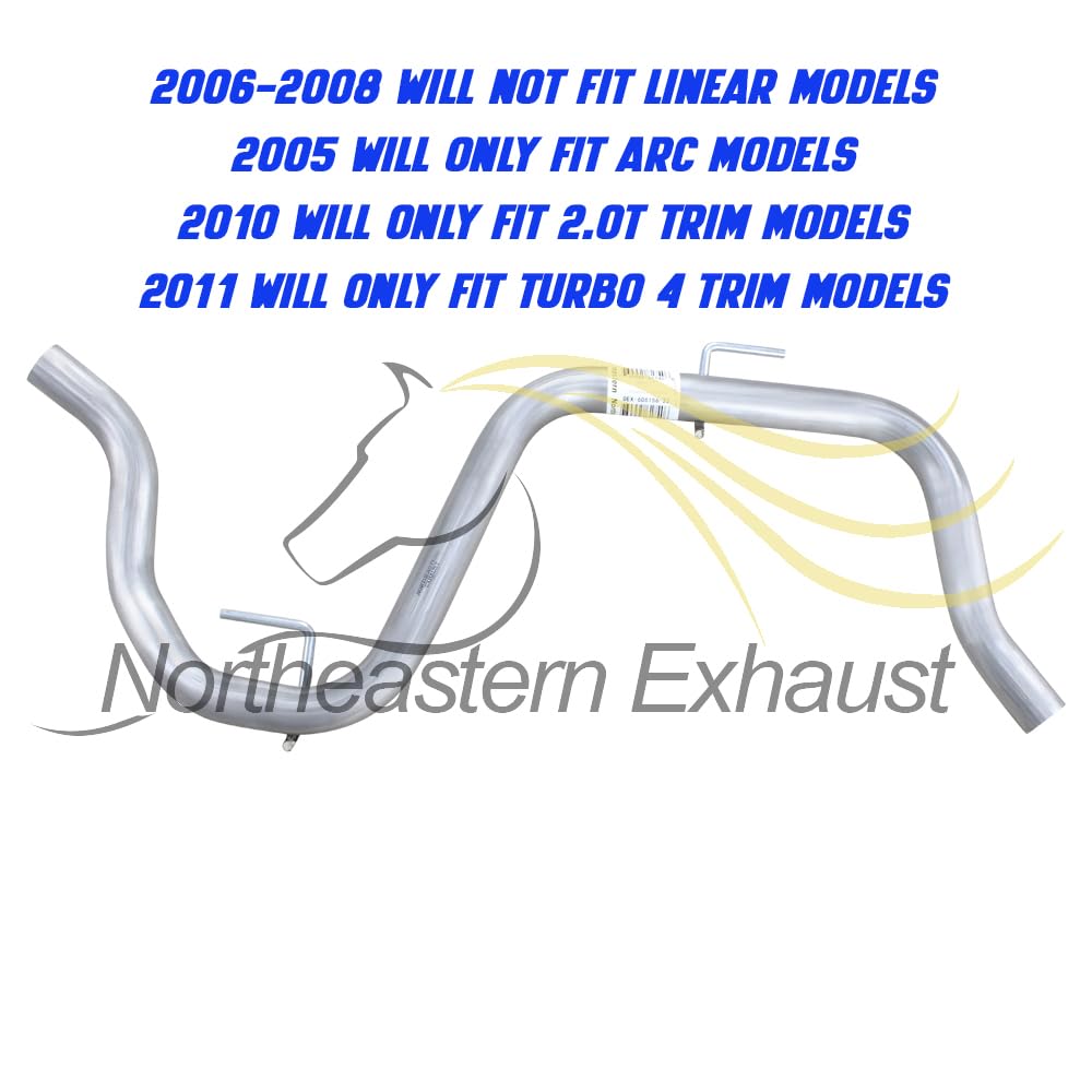 Northeastern Exhaust | Stainless Steel Resonator Pipe & Muffler Exhaust System Kit Compatible for Saab 9-3 2005-2008 & 2010-2011 2.0L | Free Clamps Included | Automotive Replacement Part