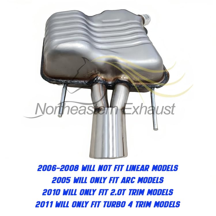 Northeastern Exhaust | Stainless Steel Resonator Pipe & Muffler Exhaust System Kit Compatible for Saab 9-3 2005-2008 & 2010-2011 2.0L | Free Clamps Included | Automotive Replacement Part