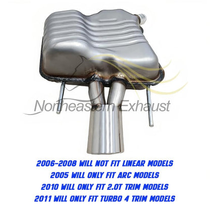 Northeastern Exhaust | Stainless Steel Resonator Pipe & Muffler Exhaust System Kit Compatible for Saab 9-3 2005-2008 & 2010-2011 2.0L | Free Clamps Included | Automotive Replacement Part