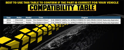 2014 Chevrolet Impala and Malibu 2.4L Catalytic Converter
