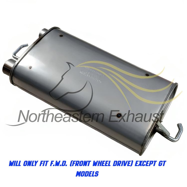 Northeastern Exhaust | Stainless Steel Exhaust Muffler & Tailpipe Exhaust System Kit Compatible for 2009-2010 Pontiac Vibe 2.4L 2.8L | F.W.D | Free Clamps Included | Automotive Replacement Part