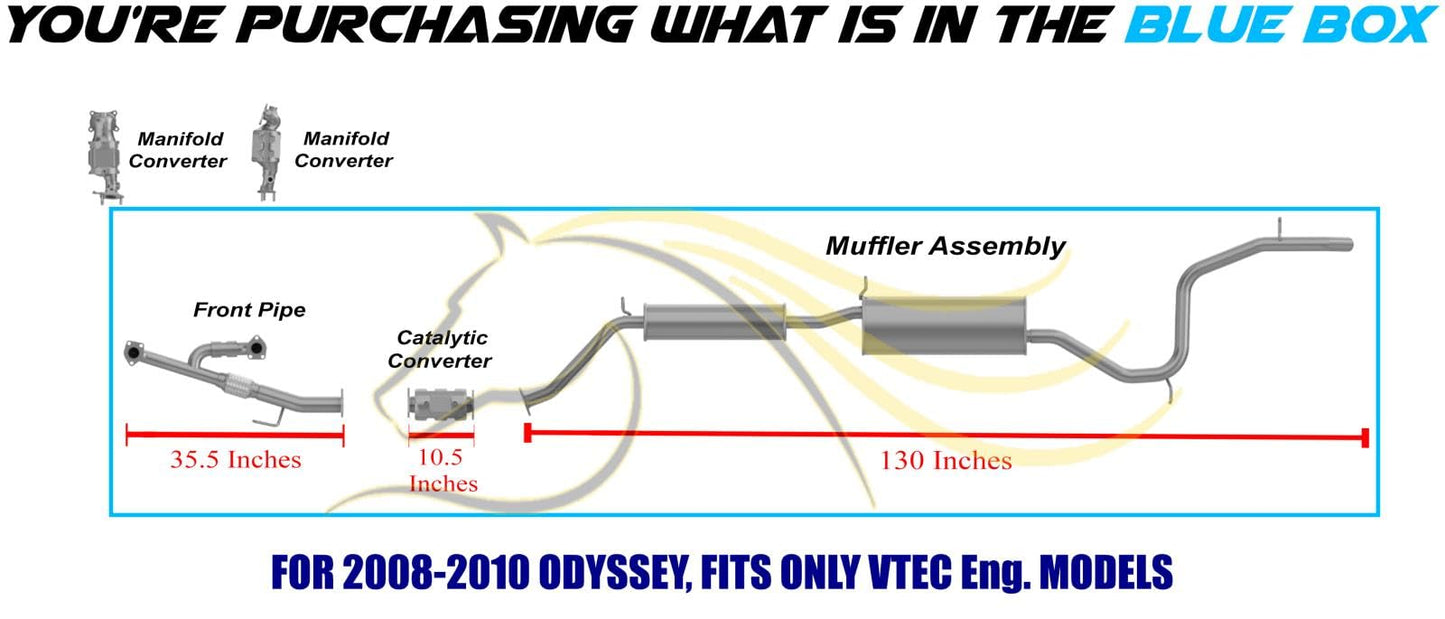 2005-2010 Honda Odyssey 3.5L Exhaust Pipe and Muffler with Catalytic