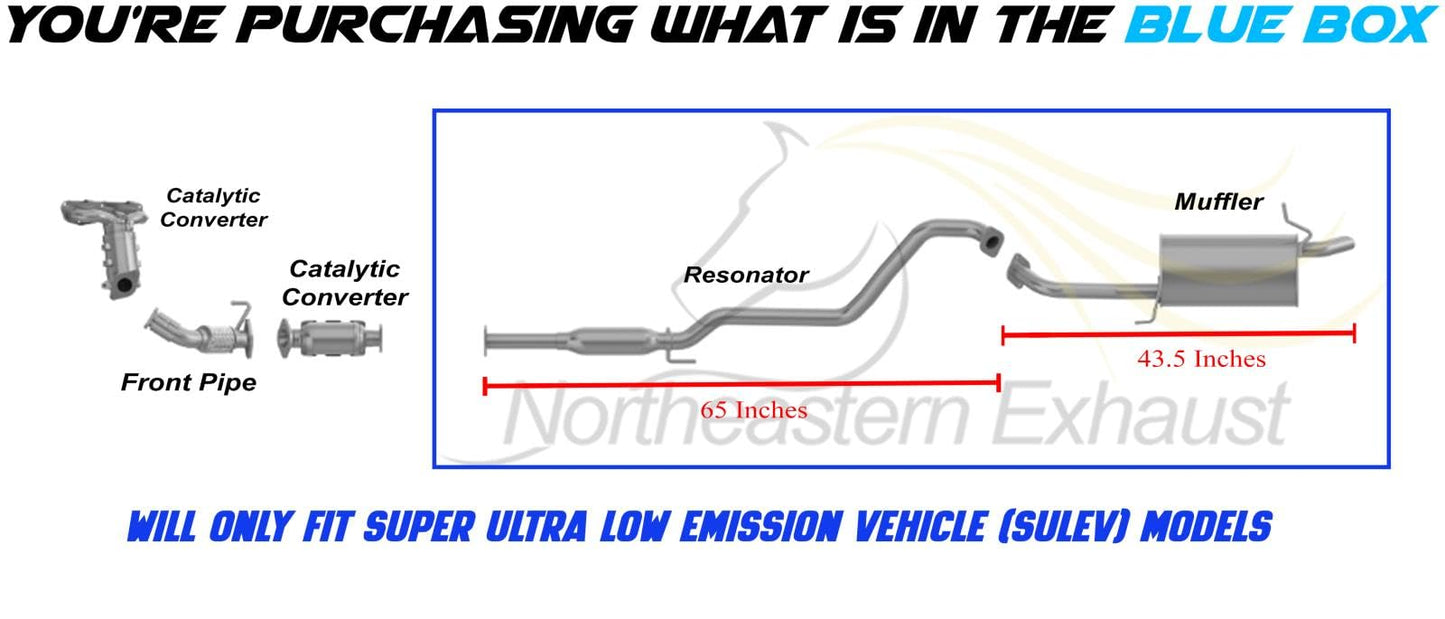 Northeastern Exhaust | Stainless Steel Resonator Pipe & Muffler Exhaust System Kit Compatible for Hyundai Elantra 2011-2016 1.8L | Free Gaskets and Clamp Included