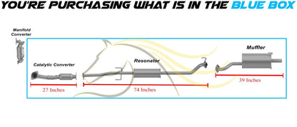 2012-2014 Honda CR-V 2.4L Exhaust Resonator Pipe and Muffler with Catalytic