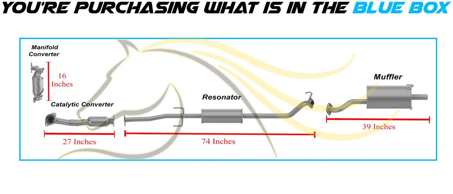 2012-2014 Honda CR-V 2.4L Exhaust Resonator Pipe and Muffler with Catalytics