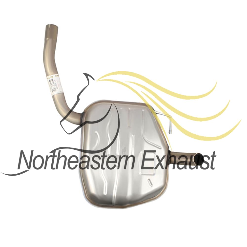 Northeastern Exhaust | Stainless Steel Direct-Fit Exhaust Passenger-Side Muffler Compatible for 2008-2010 Volvo V70 | 2008-2015  Volvo XC70 | 3.2L | Free Sleeves Included | Automotive Replacement Part