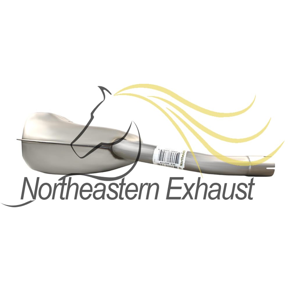 Northeastern Exhaust | Stainless Steel Direct-Fit Exhaust Passenger-Side Muffler Compatible for 2008-2010 Volvo V70 | 2008-2015  Volvo XC70 | 3.2L | Free Sleeves Included | Automotive Replacement Part
