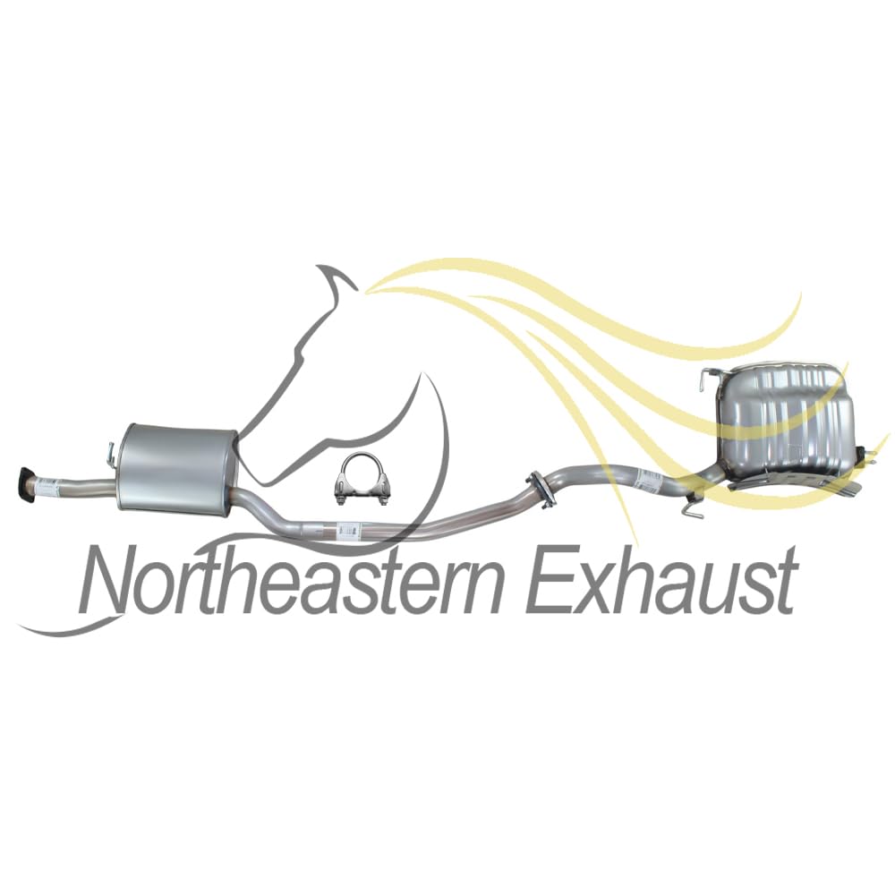 Northeastern Exhaust | Stainless Steel - Direct Fit Exhaust Resonator Pipe and Muffler Kit Compatible for Hyundai Santa Fe 2010-2012 3.5L - Includes Clamp & Gaskets
