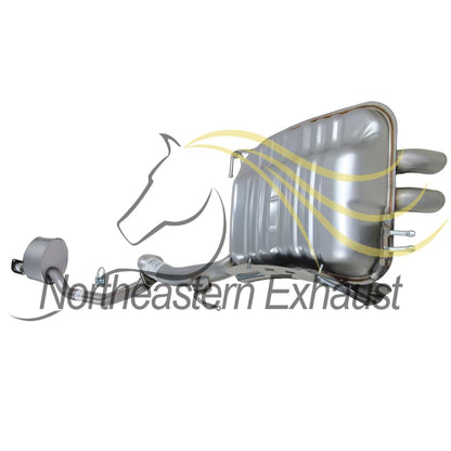 Northeastern Exhaust | Stainless Steel - Direct Fit Exhaust Resonator Pipe and Muffler Kit Compatible for Hyundai Santa Fe 2010-2012 3.5L - Includes Clamp & Gaskets