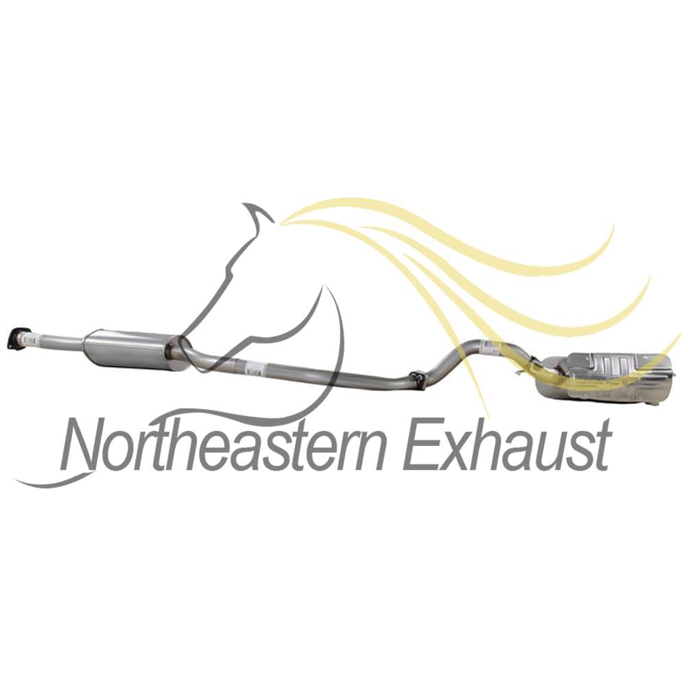 Northeastern Exhaust | Stainless Steel - Direct Fit Exhaust Resonator Pipe and Muffler Kit Compatible for Hyundai Santa Fe 2010-2012 3.5L - Includes Clamp & Gaskets