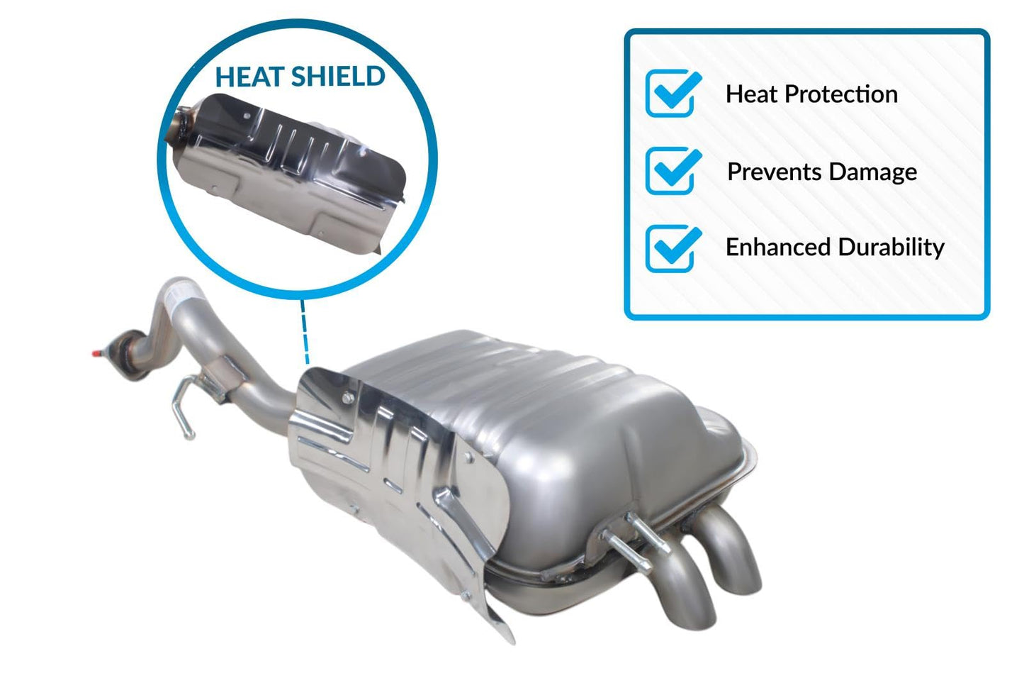 Northeastern Exhaust | Stainless Steel - Direct Fit Exhaust Muffler Compatible for Kia Sorento 2011-2013 3.5L | Hyundai 2010-2012 3.5L - Includes Gasket | Automotive Replacement Part