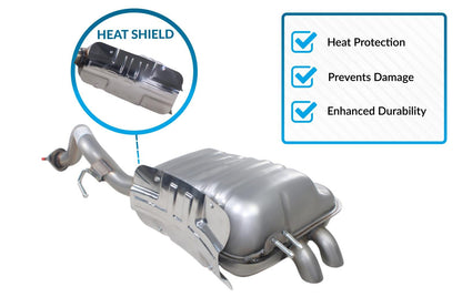 Northeastern Exhaust | Stainless Steel - Direct Fit Exhaust Muffler Compatible for Kia Sorento 2011-2013 3.5L | Hyundai 2010-2012 3.5L - Includes Gasket | Automotive Replacement Part