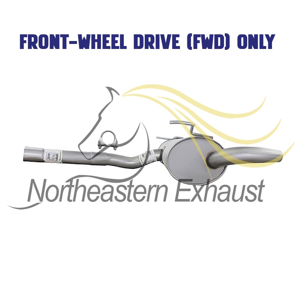 Northeastern Exhaust | Stainless Steel - Direct fit Exhaust Rear Muffler Compatible for Jeep Cherokee 2015-2017 3.2L FWD - Includes Clamps | Automotive Replacement Part
