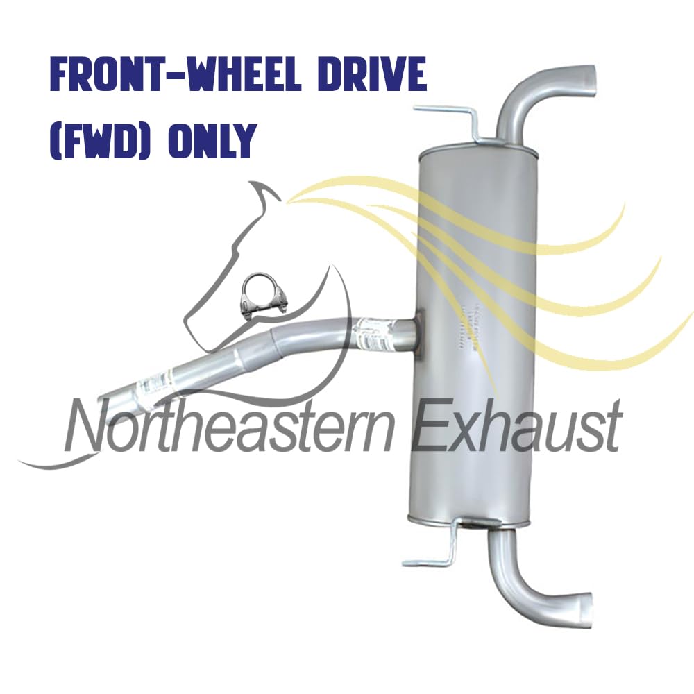 Northeastern Exhaust | Stainless Steel - Direct fit Exhaust Rear Muffler Compatible for Jeep Cherokee 2015-2017 3.2L FWD - Includes Clamps | Automotive Replacement Part