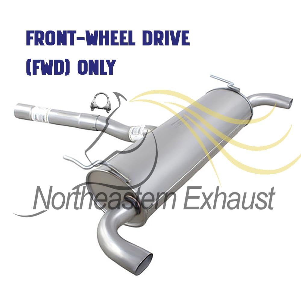 Northeastern Exhaust | Stainless Steel - Direct fit Exhaust Rear Muffler Compatible for Jeep Cherokee 2015-2017 3.2L FWD - Includes Clamps | Automotive Replacement Part