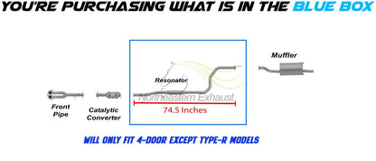 Northeastern Exhaust | Direct Fit Exhaust Resonator Pipe Compatible for Acura Integra 1994-2001 1.8L 4-Door - Includes Gasket and Bolt Spring | For 4-Door Except Type-R Models
