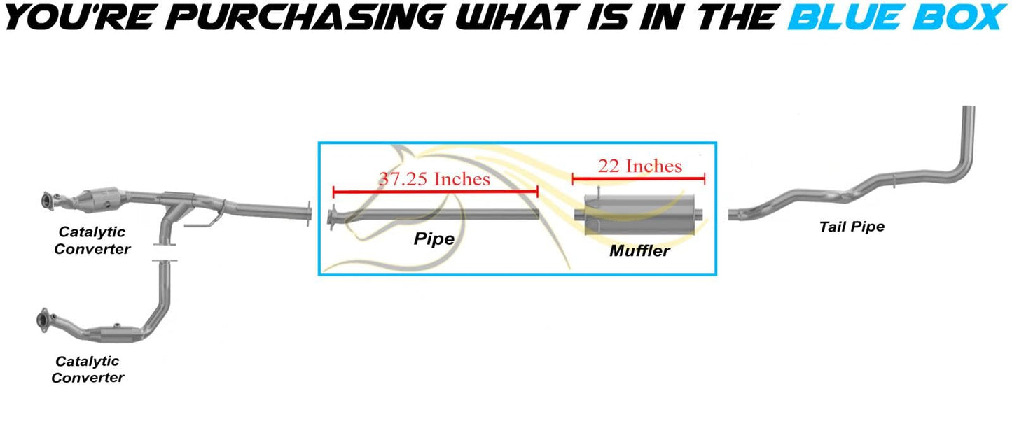 Exhaust Pipe and Muffler for Ford Ranger 2004-2008 3.0L | 2004-2011 4.0L